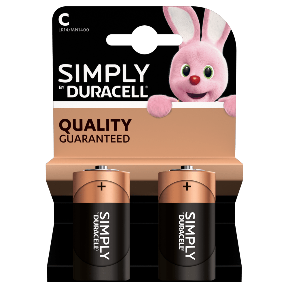 Duracell Simply C-Batterien in einer zweiteiligen Packung