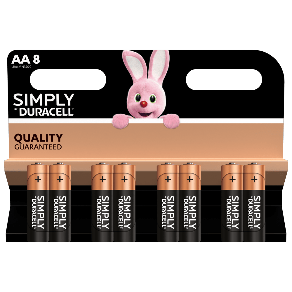 Duracell Alkaline Einfach AA-Batterien in 8-stück Packung