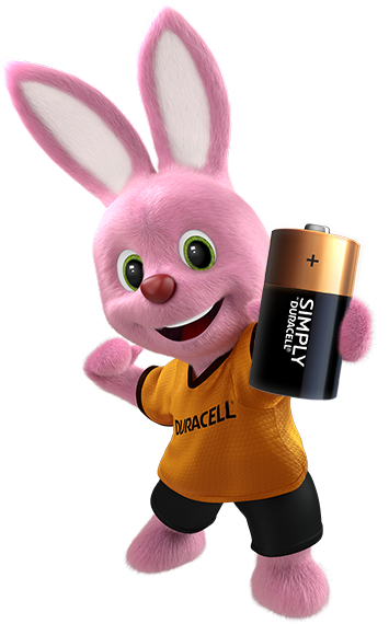 Duracell Bunny hält Simply C Batterie