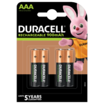Duracell Rechargeable 900mAh AAA Batterien 4 Stück Packung