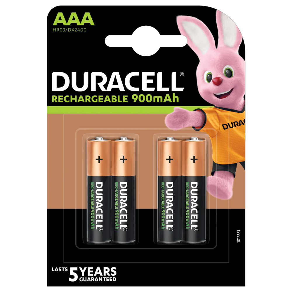 Duracell Rechargeable 900mAh AAA Batterien 4 Stück Packung