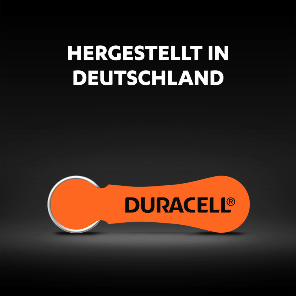 Duracell Hörgerätebatterien Hergestellt in Deutschland