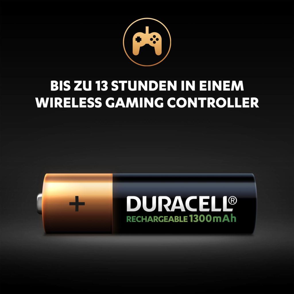 Wiederaufladbare AA 1300mAh Batterien bieten bis zu 13 Stunden im drahtlosen Gaming-Controller