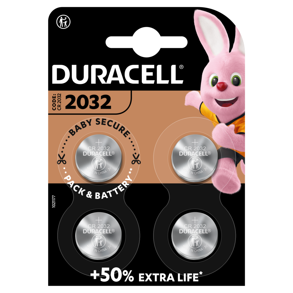Duracell Lithium Coin 2032 mit 4 Batterien im Paket