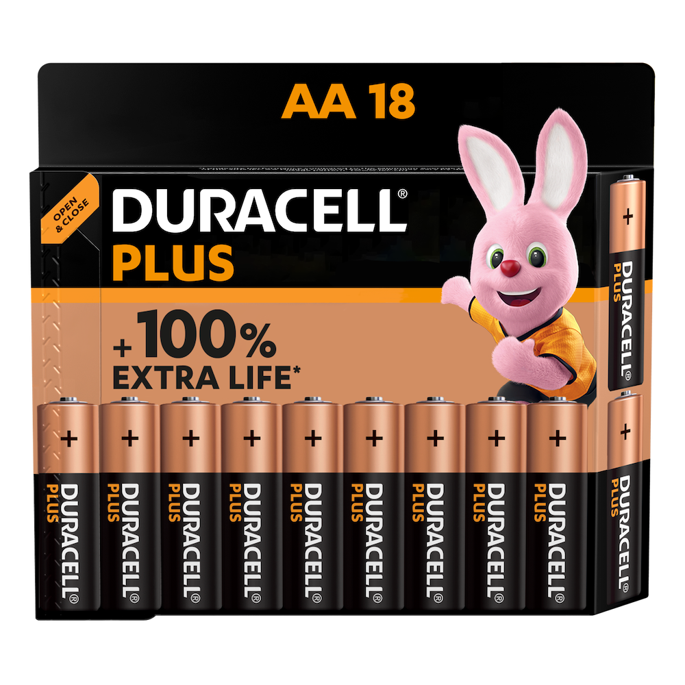 32 Duracell Plus 100% Extra Life Batterien im 16er Blister 16x AA + 16x AAA 
