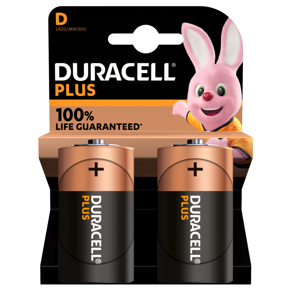 D Batterien – Duracell Plus Alkaline-Batterien