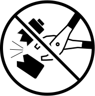 Batterien nicht zerlegen - das Sicherheitssymbol