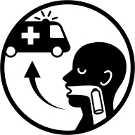 Batteriesicherheitssymbol 8 - Suchen Sie sofort einen Arzt auf, wenn Sie eine Batterie verschlucken